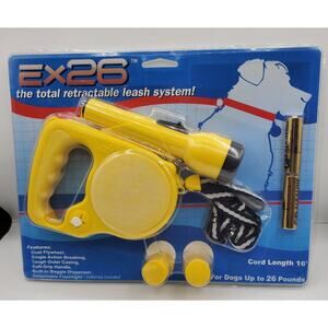 EZ Pet Total Retractable Dog Leash System Flashlight & Waste Bags EX26 NEW